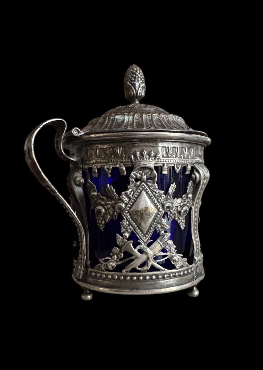 Moutardier en argent Louis XVI d’epoque 