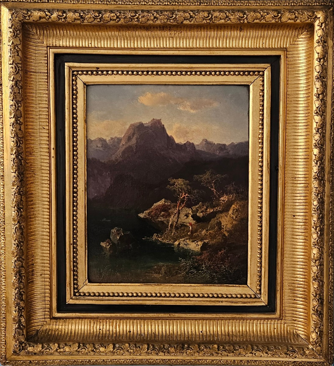Josef Brunner – View Of Wolfgangsee And Schafberg, Salzkammergut – Oil On Panel 1871