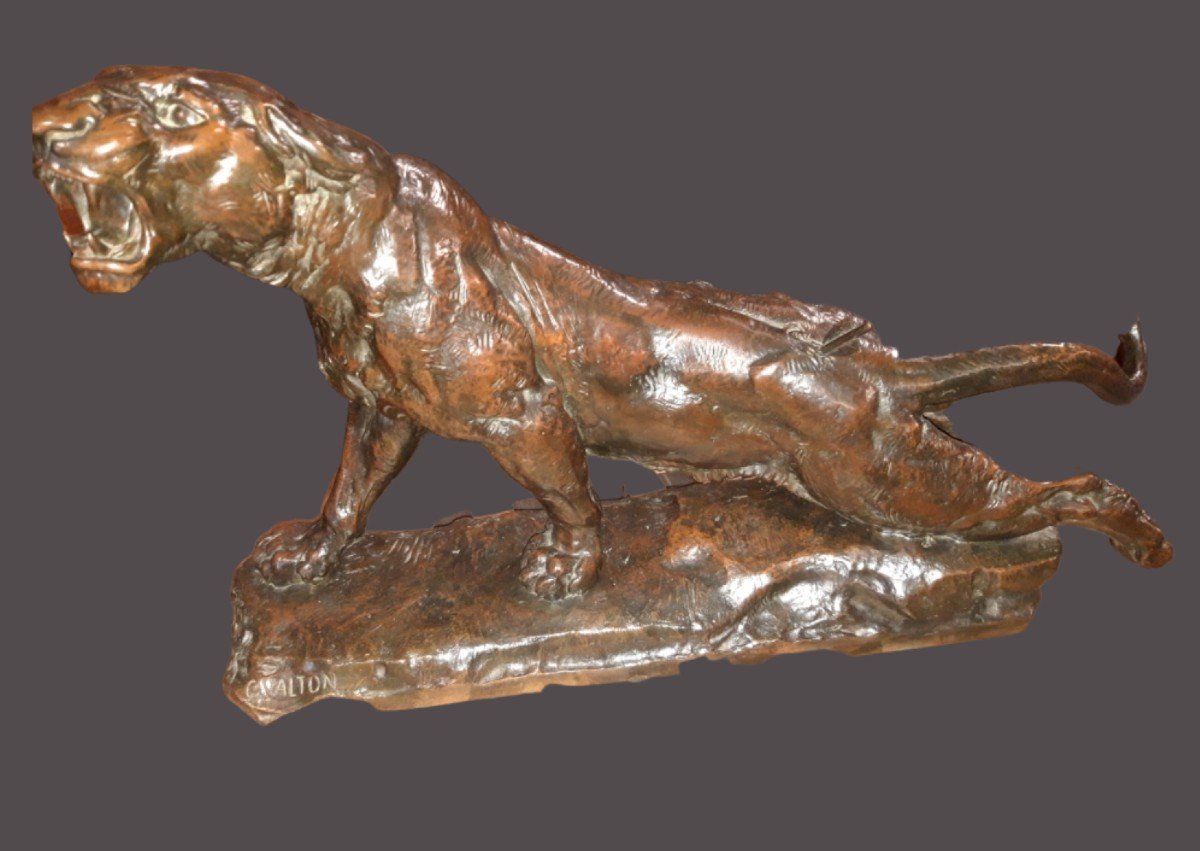 Bronze Charles Valton "Lionne blessée"