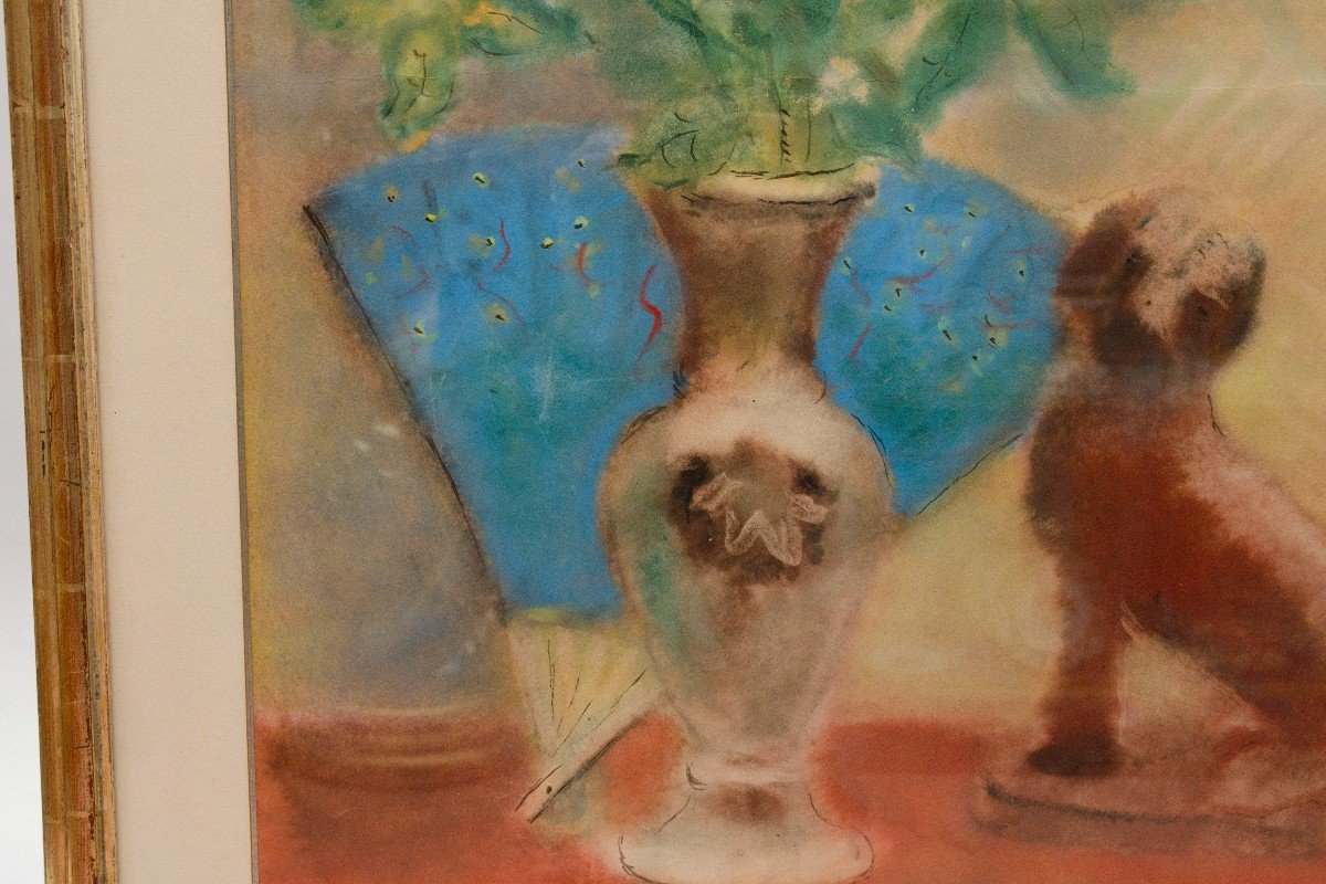 Fauvist Watercolor, Still Life With Flowers, Ferdinand Schirren (antwerp 1872 - Brussels 1944)-photo-3