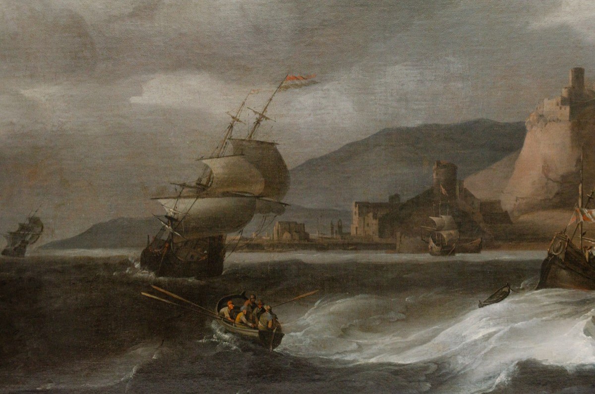 Large 17th Century Seascape , Blanckerhoff Jan Theunisz (alkmaar 1628 – Amsterdam 1669)-photo-2
