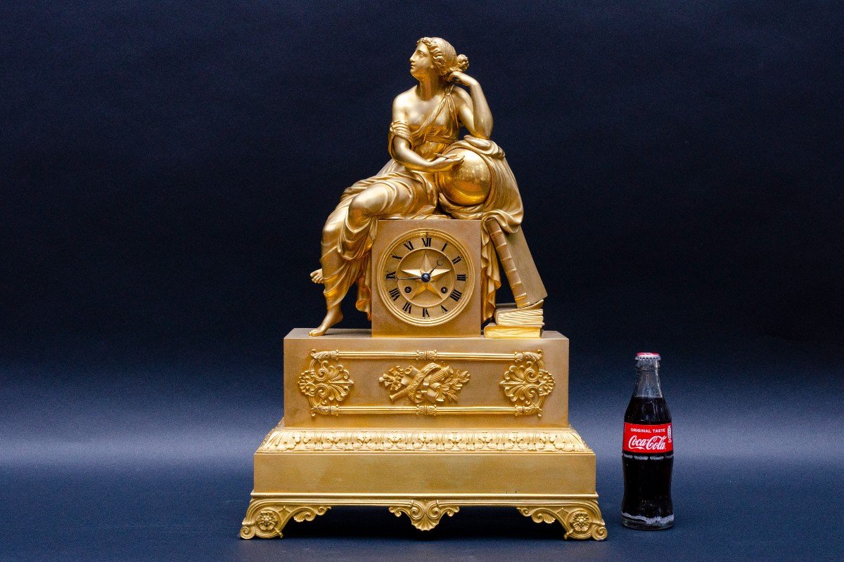 “urania, Muse Of Astronomy” Gilt Bronze Pendulum Clock, Paris, Circa 1830-photo-4