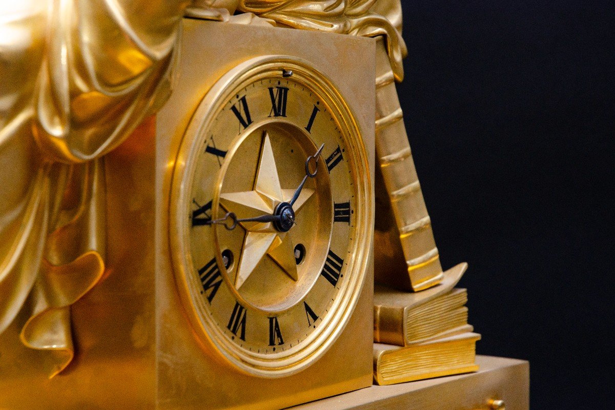 “urania, Muse Of Astronomy” Gilt Bronze Pendulum Clock, Paris, Circa 1830-photo-4