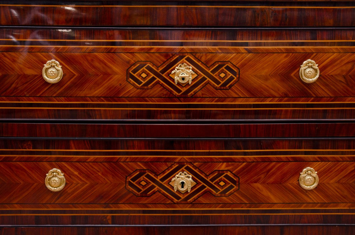 Commode italienne en marqueterie de bois, vers 1800-photo-2