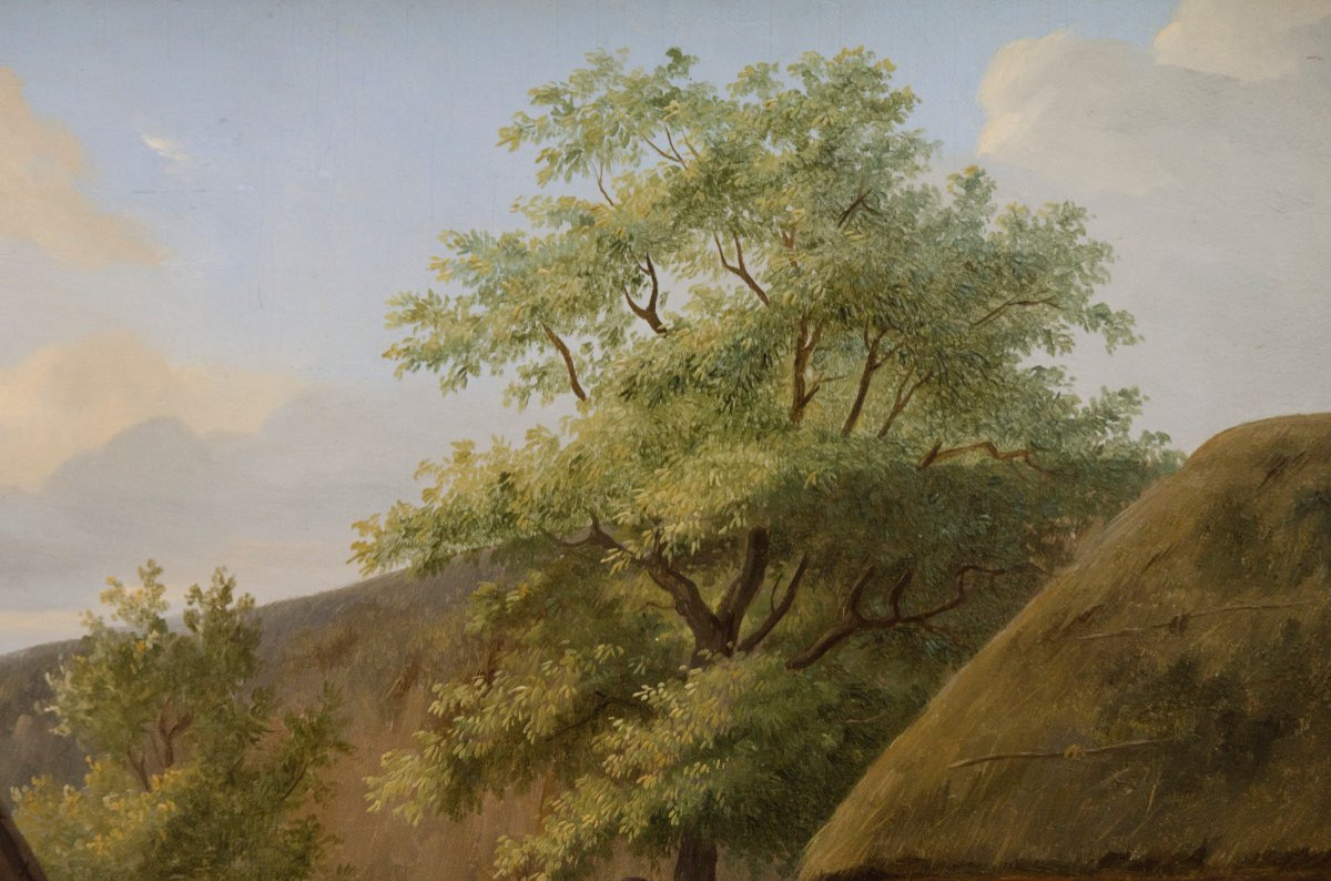 "village Festival" By Constantin Fidèle Coene (1779-1841), Oil On Panel, Flemish School-photo-2