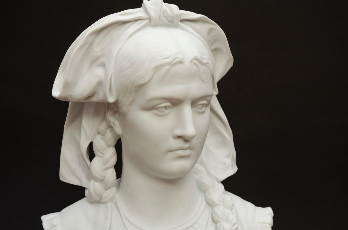 “alsatian” Biscuit Bust In The Sèvres Style, Laporte In Limoges-photo-4
