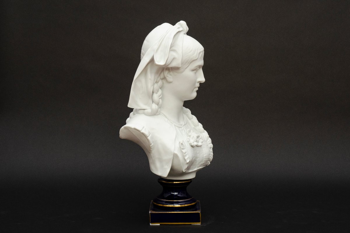 “alsatian” Biscuit Bust In The Sèvres Style, Laporte In Limoges-photo-1