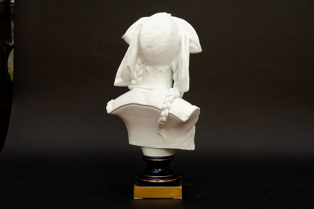 “alsatian” Biscuit Bust In The Sèvres Style, Laporte In Limoges-photo-2