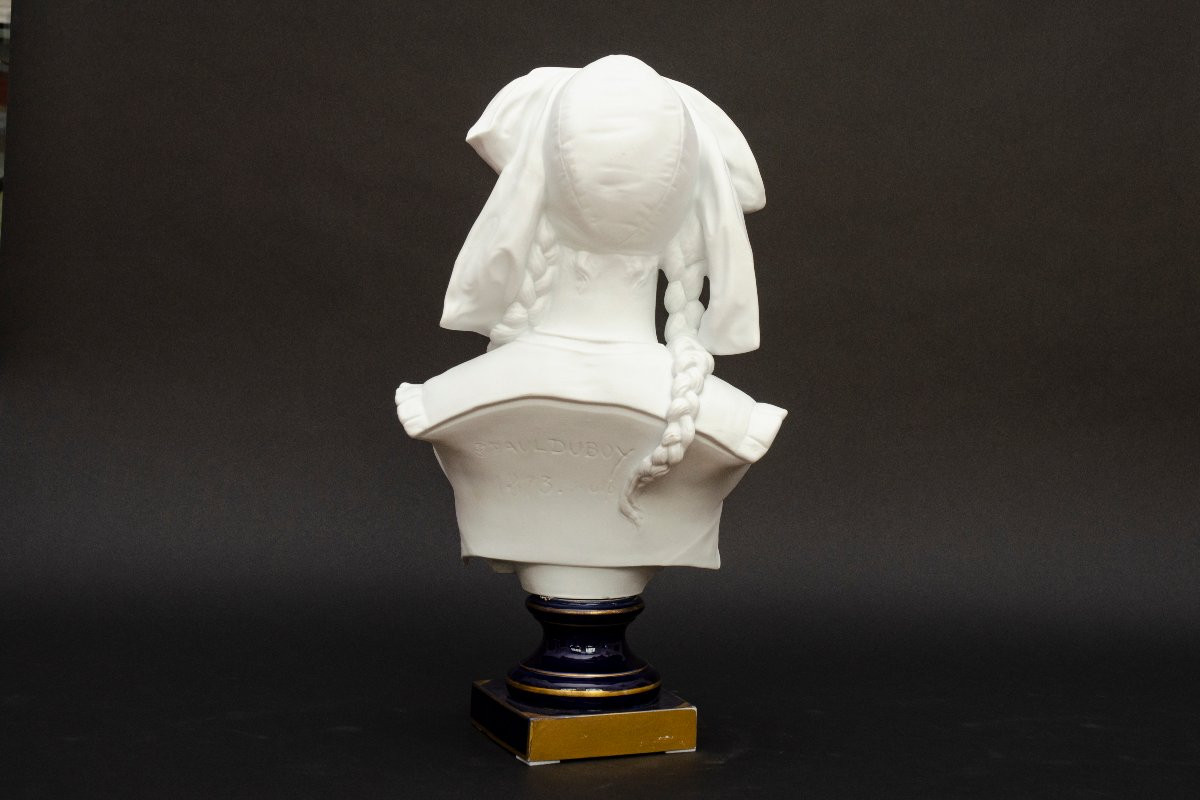 “alsatian” Biscuit Bust In The Sèvres Style, Laporte In Limoges-photo-3