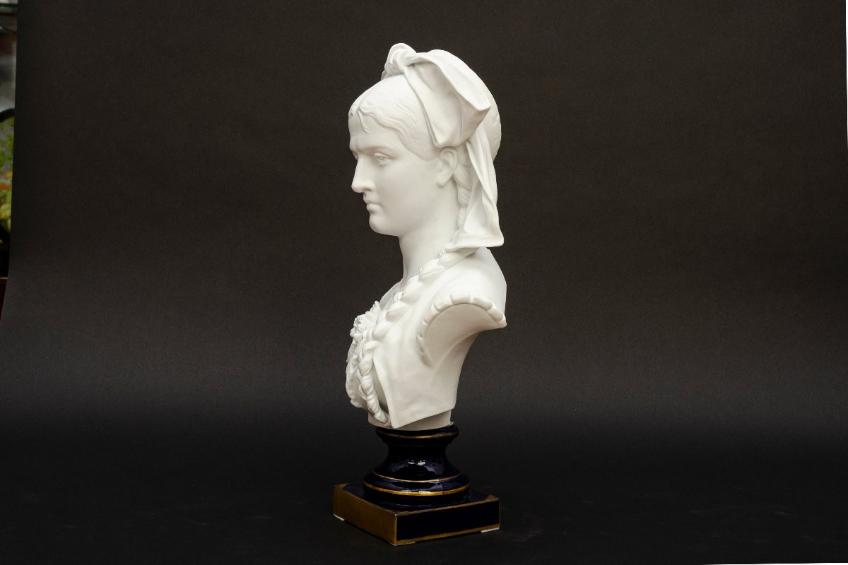 “alsatian” Biscuit Bust In The Sèvres Style, Laporte In Limoges-photo-4