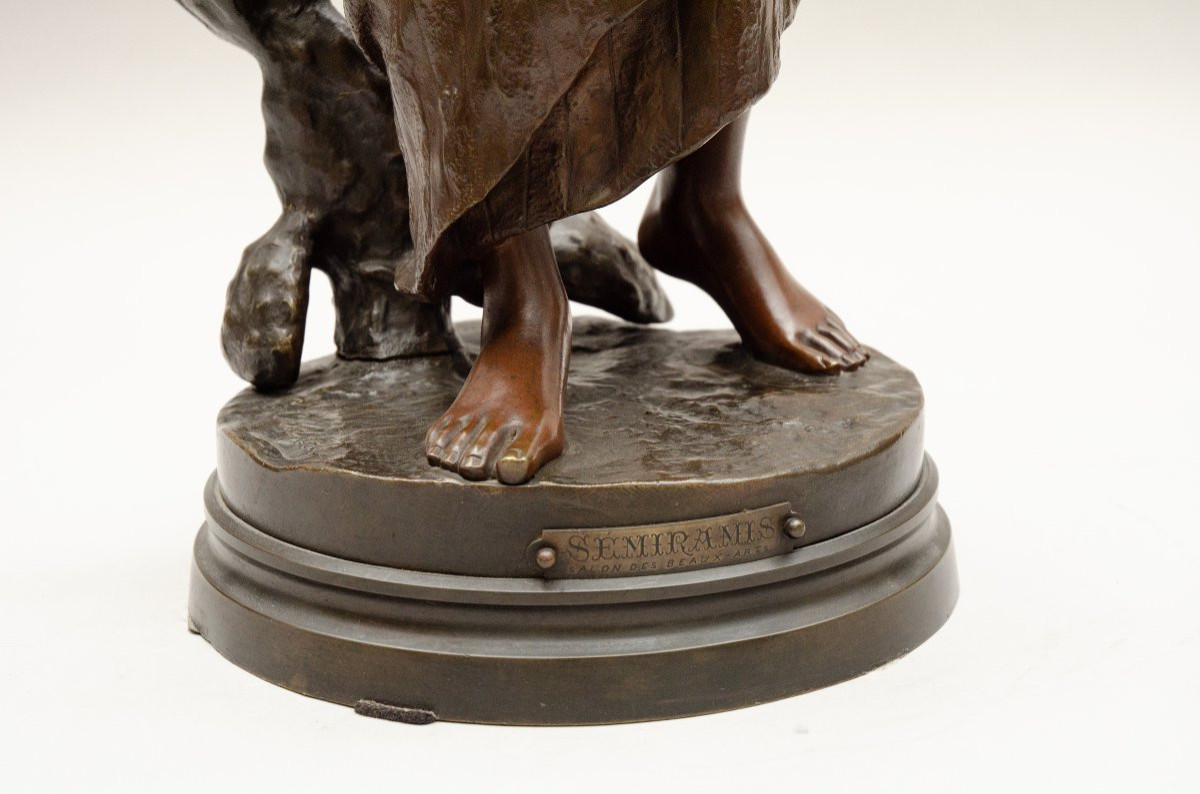 Orientalist Bronze "semiramis", Georges Coudray, Late 19th Century-photo-2