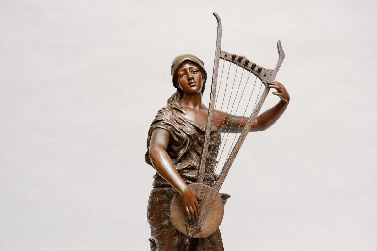 Orientalist Bronze "semiramis", Georges Coudray, Late 19th Century-photo-3