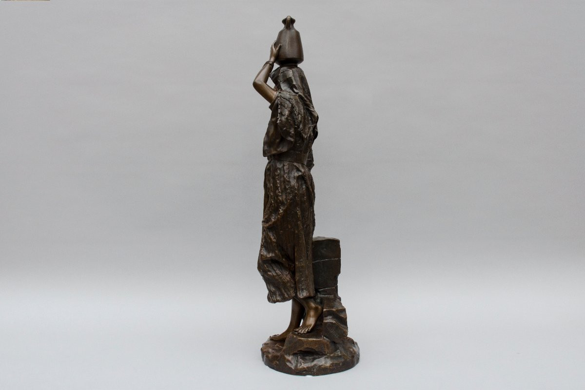Orientalist Bronze "rebecca", Gaston Leroux, French School-photo-2