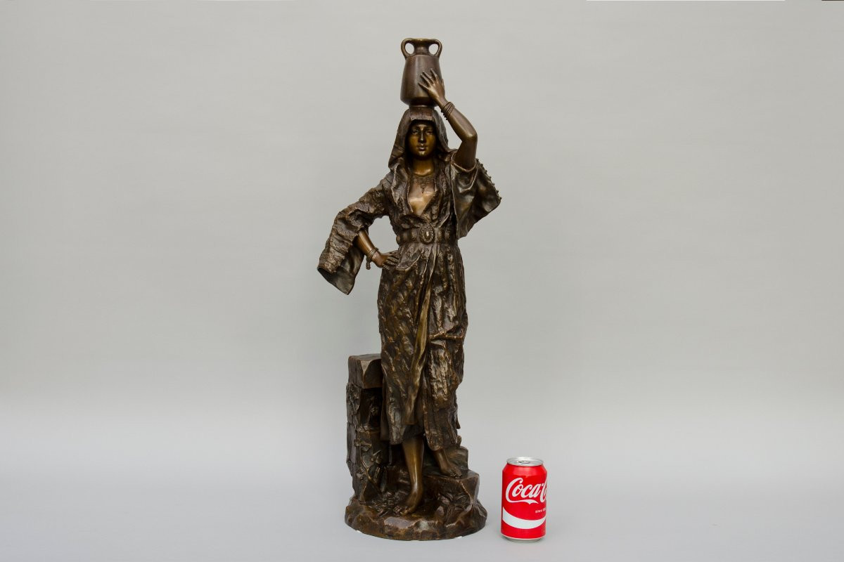 Orientalist Bronze "rebecca", Gaston Leroux, French School-photo-1