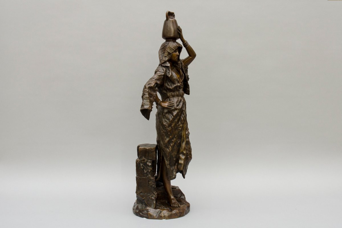 Orientalist Bronze "rebecca", Gaston Leroux, French School-photo-2
