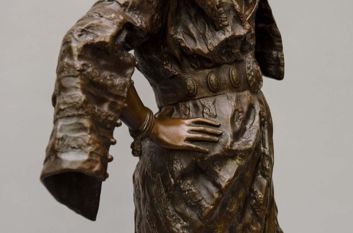Orientalist Bronze "rebecca", Gaston Leroux, French School-photo-4