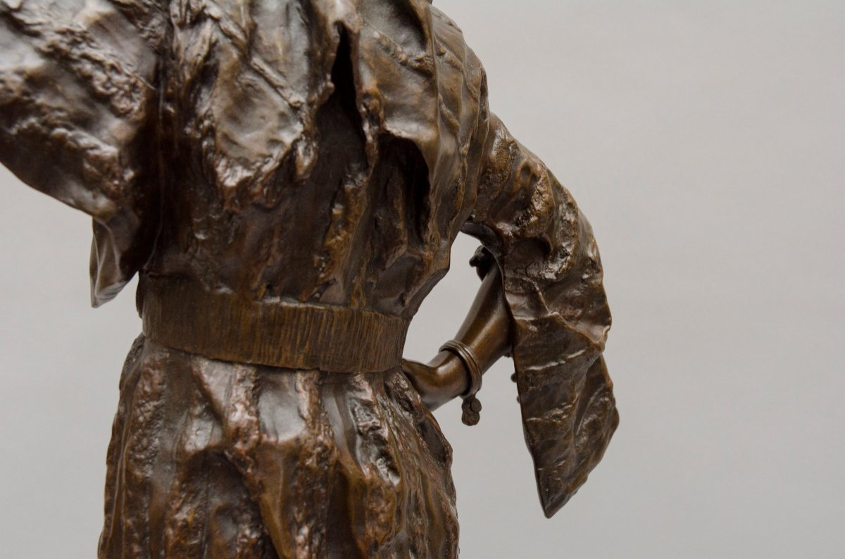 Orientalist Bronze "rebecca", Gaston Leroux, French School-photo-7