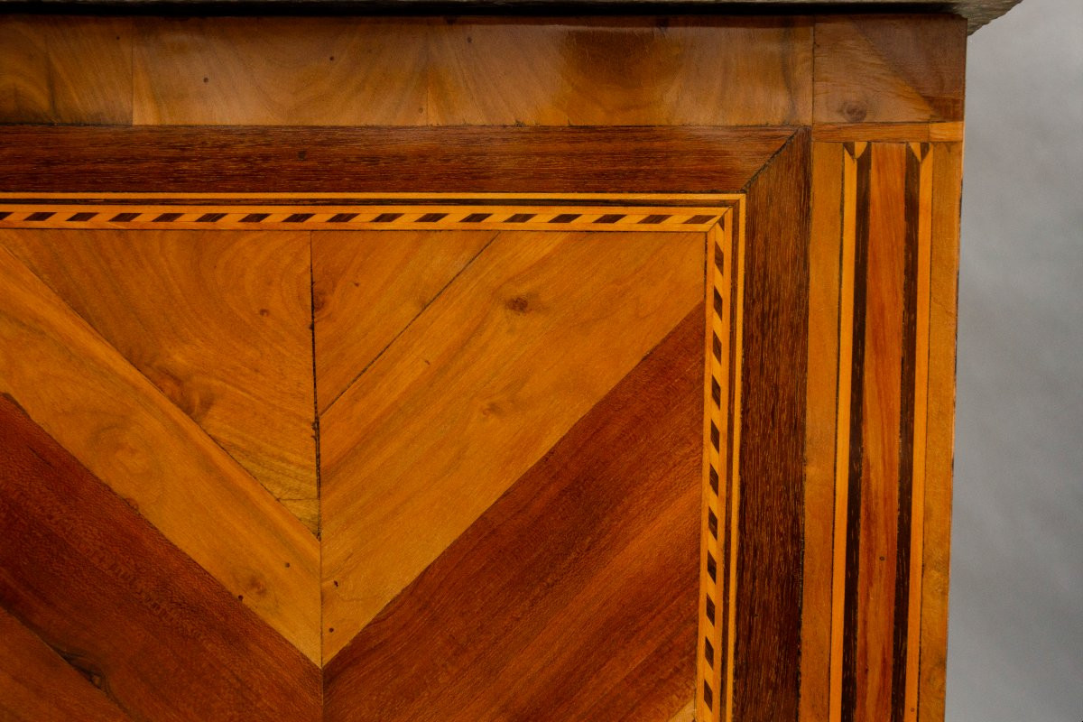 Small Louis XVI Commode In Wood Marquetry-photo-1