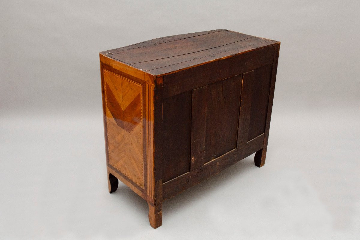 Small Louis XVI Commode In Wood Marquetry-photo-2