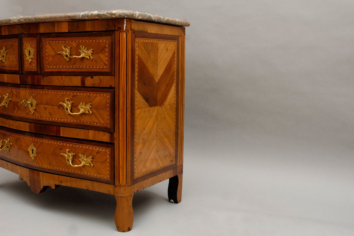 Small Louis XVI Commode In Wood Marquetry-photo-8