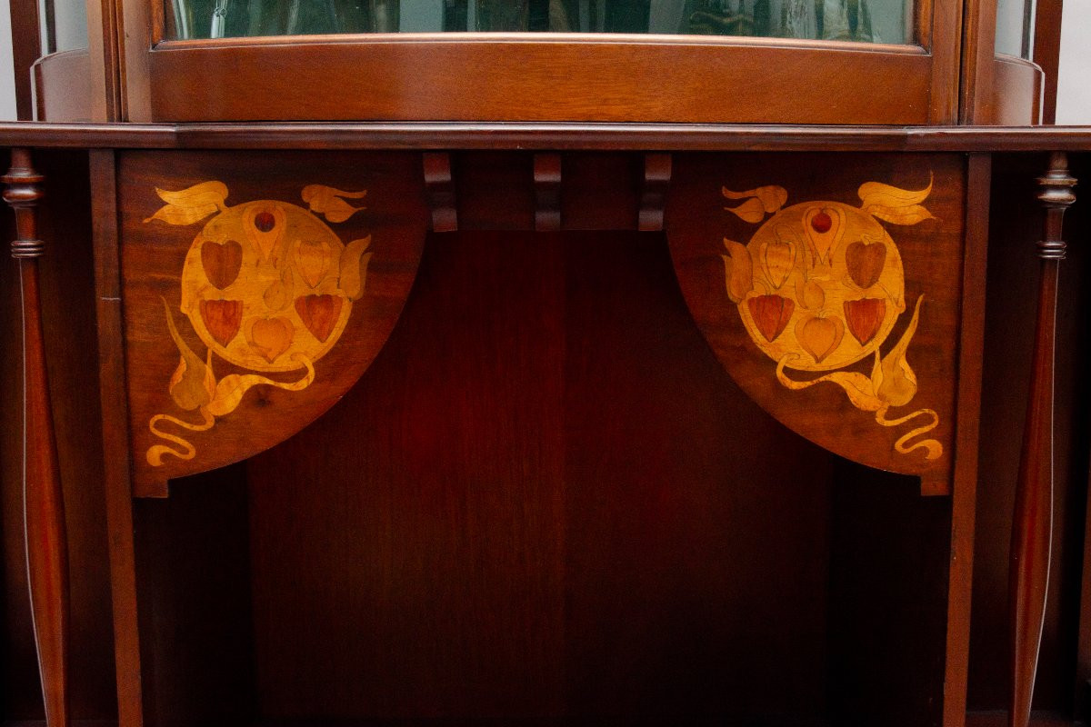 “arts And Crafts” Display Case, Shapland And Petter In England-photo-3