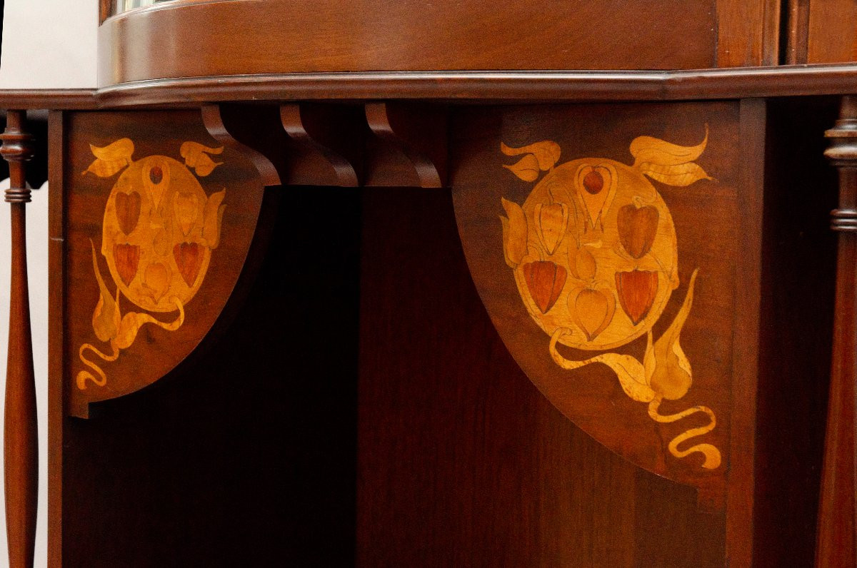 “arts And Crafts” Display Case, Shapland And Petter In England-photo-1