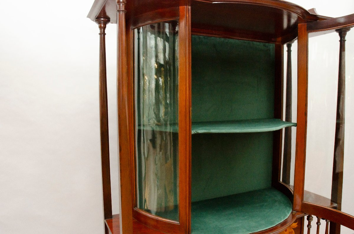 “arts And Crafts” Display Case, Shapland And Petter In England-photo-3