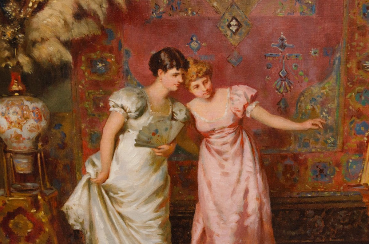 « Après la séance », huile sur toile signée A. Monti-photo-3