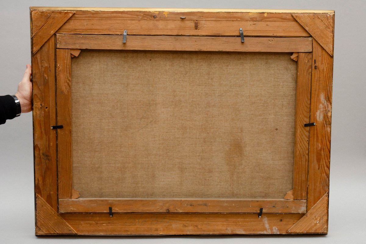 « Après la séance », huile sur toile signée A. Monti-photo-1