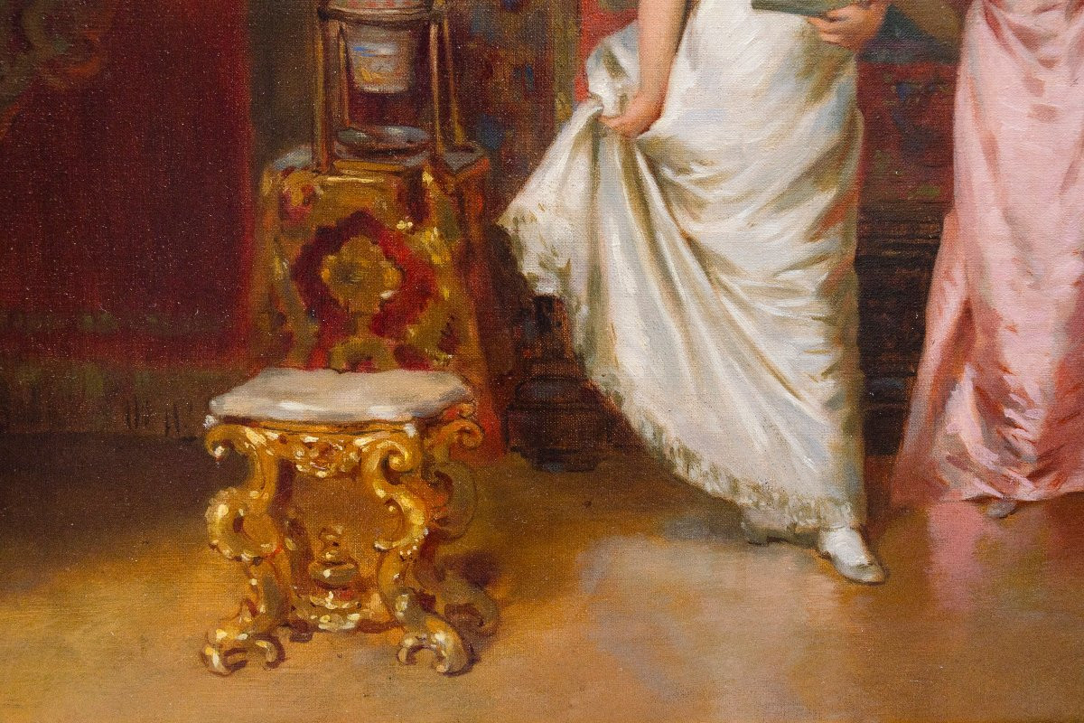 « Après la séance », huile sur toile signée A. Monti-photo-2