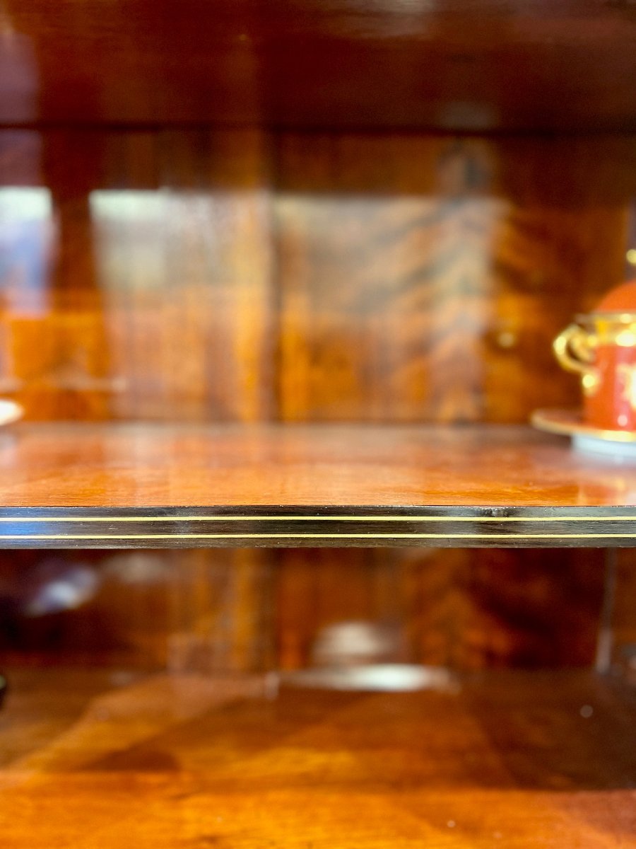 Bibliothèque vitrine double-corps Boulle, maison Delafontaine à Paris (Napoléon III)-photo-4