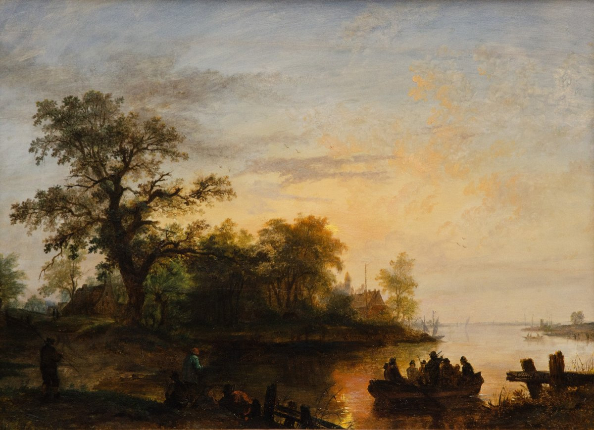 Dutch Seascape, Oil On Panel, Duckort Joseph Dated 1850-photo-4