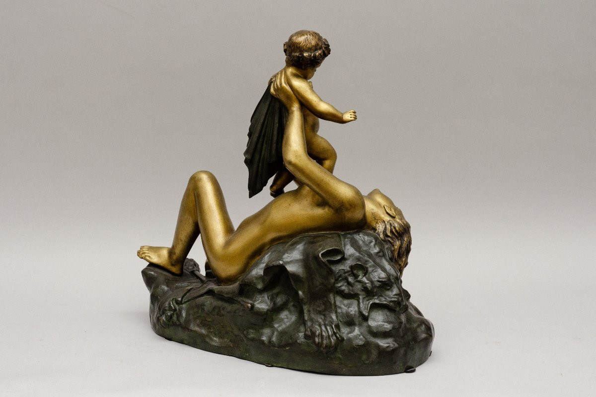 Bronze "Bacchus enfant", d'après James Pradier, 19e siècle-photo-3