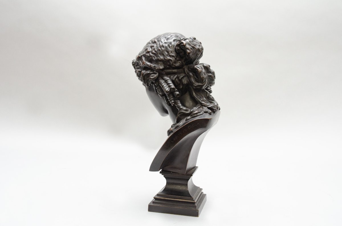Bronze Bust Of Ariadne, Signed “l. Oudry éditeur” Napoleon III Period-photo-2