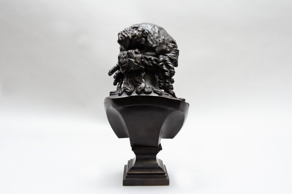 Bronze Bust Of Ariadne, Signed “l. Oudry éditeur” Napoleon III Period-photo-5