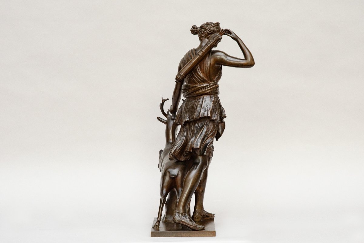 Bronze "diana Of Versailles," Cast By Barbedienne, 19th Century-photo-2