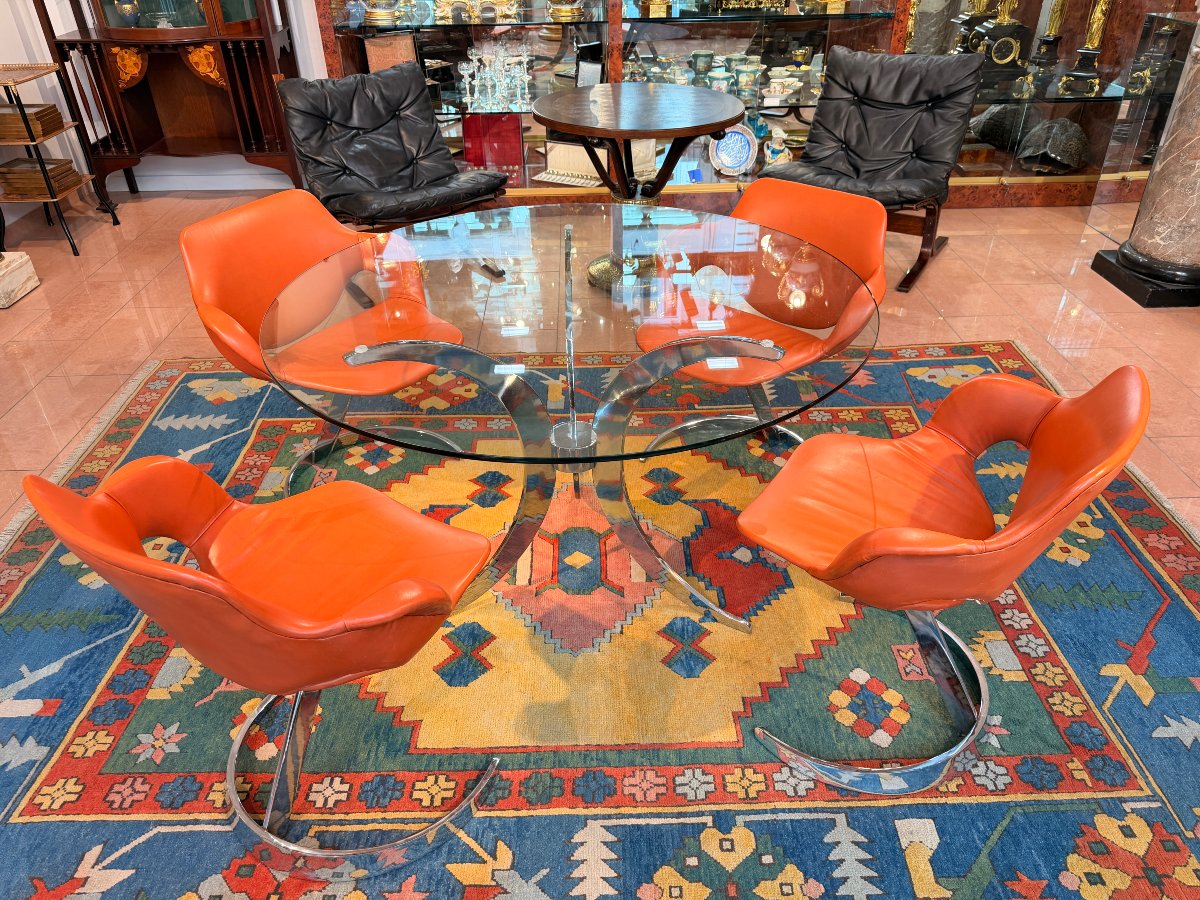 "space Age" Table And Chairs, Tabacoff And Rinaldi, Ca. 1970-photo-4