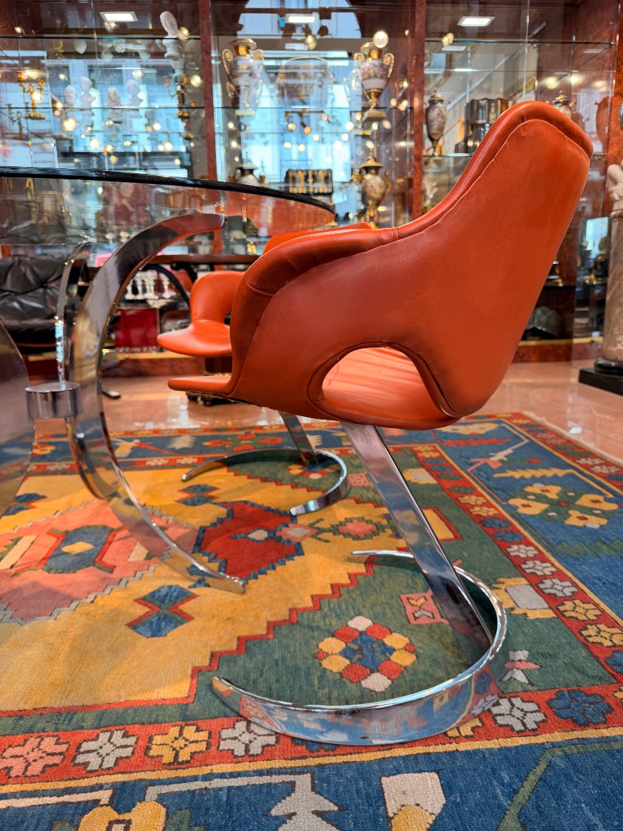 "space Age" Table And Chairs, Tabacoff And Rinaldi, Ca. 1970-photo-1