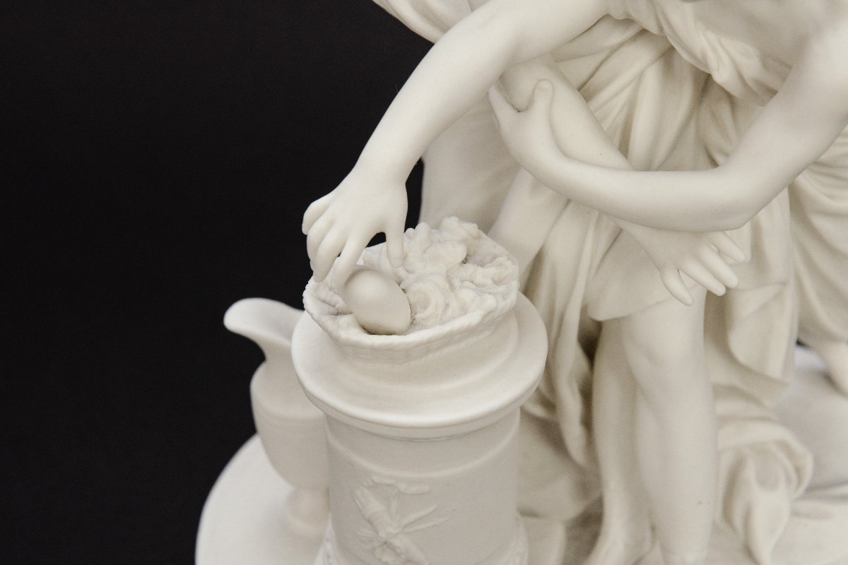“the Wrestlers,” A Group Sculpture Made Of White Sèvres Porcelain. Circa 1914-photo-3