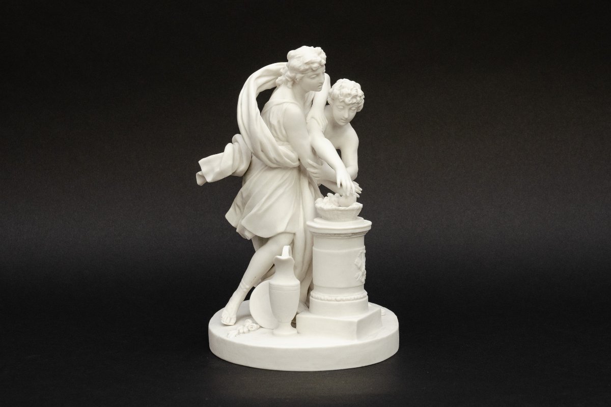 “the Wrestlers,” A Group Sculpture Made Of White Sèvres Porcelain. Circa 1914-photo-1