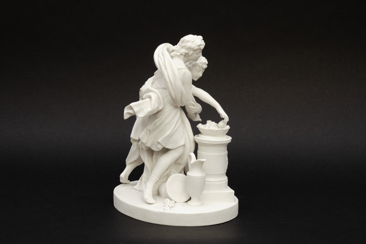 “the Wrestlers,” A Group Sculpture Made Of White Sèvres Porcelain. Circa 1914-photo-3