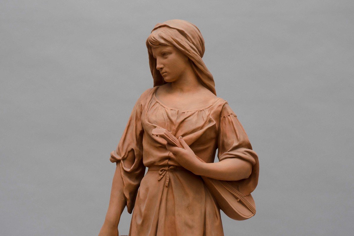 Terracotta "mignon", Alphonse Brault, Choisy-le-roi, Circa 1880, H86cm-photo-2