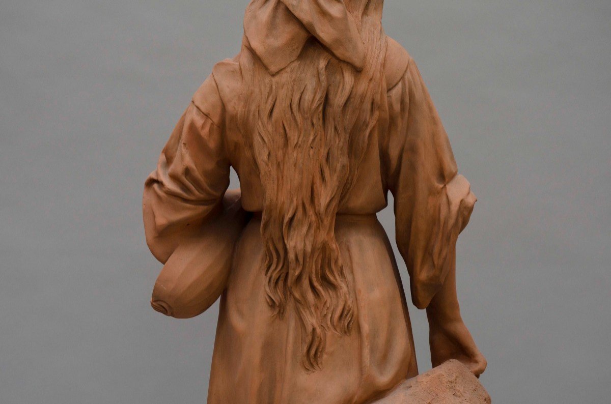 Terracotta "mignon", Alphonse Brault, Choisy-le-roi, Circa 1880, H86cm-photo-3