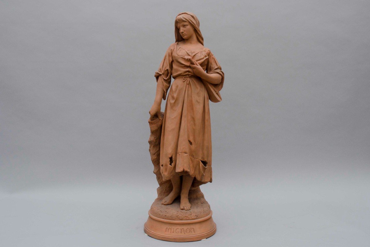 Terracotta "mignon", Alphonse Brault, Choisy-le-roi, Circa 1880, H86cm-photo-6