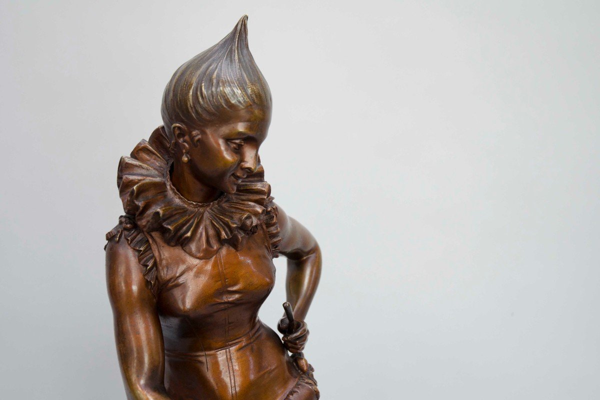 bronze "dresseuse de chien de cirque", FAURE DE BROUSSE VINCENT DESIRE 19e siècle-photo-3