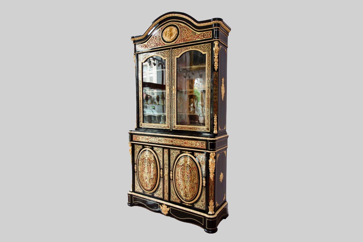 Boulle Marquetry Display And Bookcase, Maison Delafontaine à Paris, Nap III