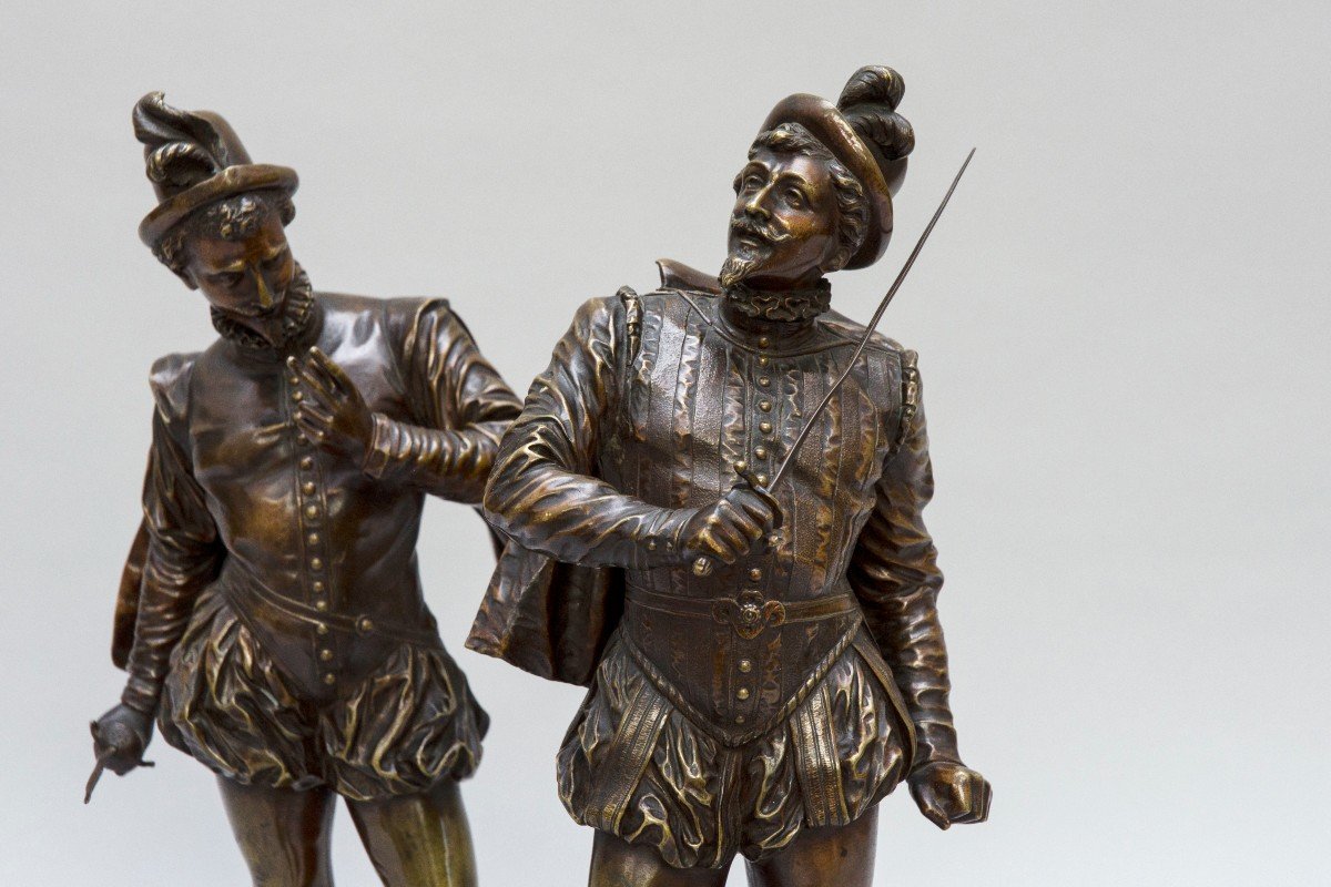 Paire de bronzes "hommes en armes", DETRIER Pierre-Louis (Vogécourt 1822- 1897)-photo-2