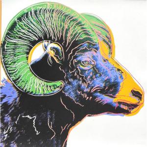 "bighorn Ram" From The "endangered Species", Lithography By Andy Warhol (1928-1987)
