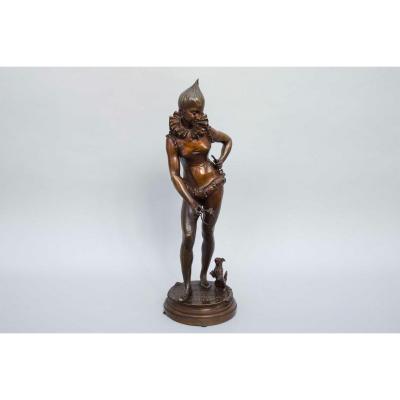 bronze "dresseuse de chien de cirque", FAURE DE BROUSSE VINCENT DESIRE 19e siècle