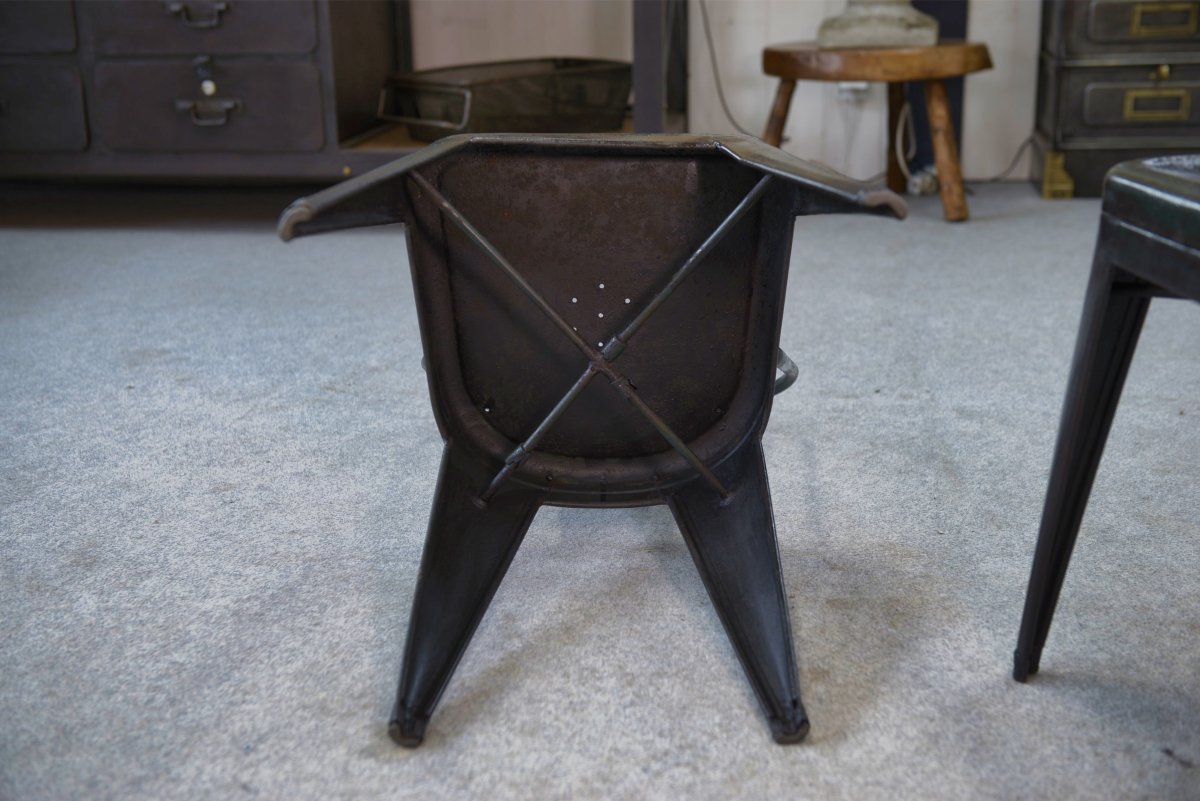 Paire de chaises Tolix par Xavier Pauchard première édition fin 1920's-photo-7